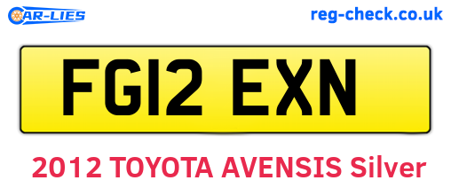 FG12EXN are the vehicle registration plates.