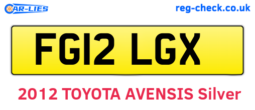 FG12LGX are the vehicle registration plates.