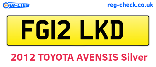 FG12LKD are the vehicle registration plates.
