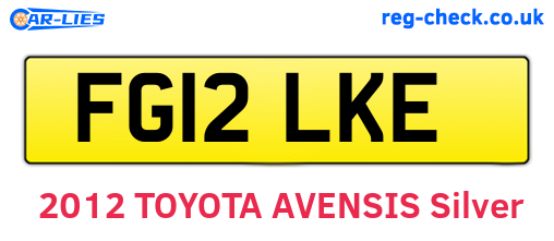 FG12LKE are the vehicle registration plates.