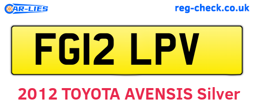 FG12LPV are the vehicle registration plates.