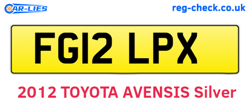 FG12LPX are the vehicle registration plates.