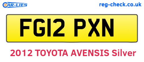 FG12PXN are the vehicle registration plates.