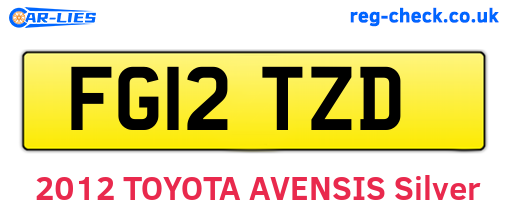 FG12TZD are the vehicle registration plates.