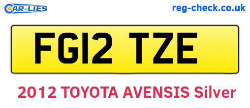 FG12TZE are the vehicle registration plates.