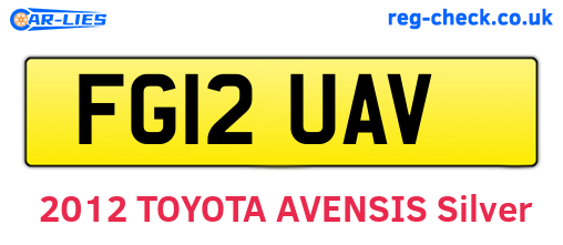 FG12UAV are the vehicle registration plates.