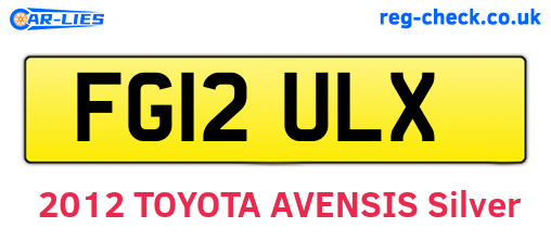 FG12ULX are the vehicle registration plates.