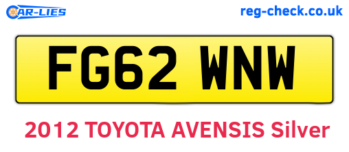 FG62WNW are the vehicle registration plates.