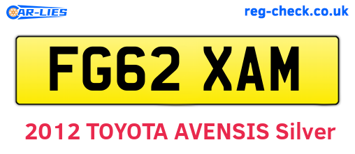 FG62XAM are the vehicle registration plates.