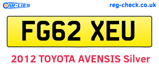 FG62XEU are the vehicle registration plates.