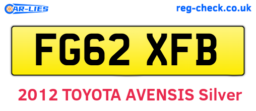 FG62XFB are the vehicle registration plates.