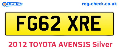 FG62XRE are the vehicle registration plates.