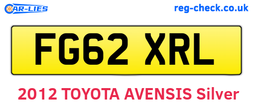 FG62XRL are the vehicle registration plates.