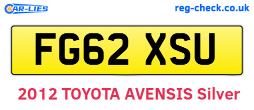 FG62XSU are the vehicle registration plates.