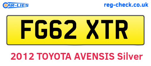 FG62XTR are the vehicle registration plates.