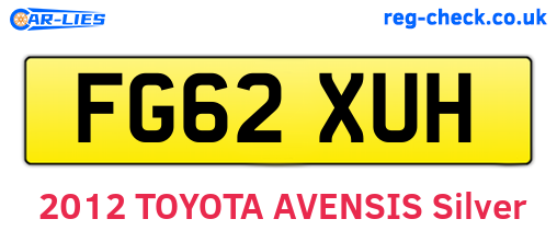 FG62XUH are the vehicle registration plates.