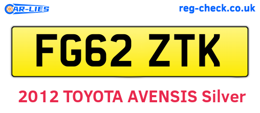FG62ZTK are the vehicle registration plates.