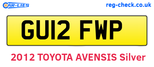 GU12FWP are the vehicle registration plates.