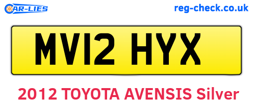 MV12HYX are the vehicle registration plates.