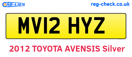 MV12HYZ are the vehicle registration plates.