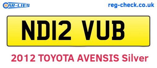 ND12VUB are the vehicle registration plates.