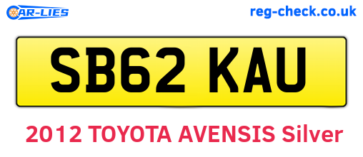 SB62KAU are the vehicle registration plates.