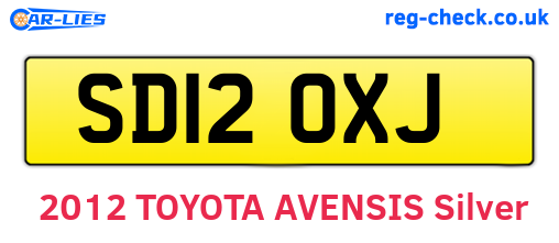 SD12OXJ are the vehicle registration plates.