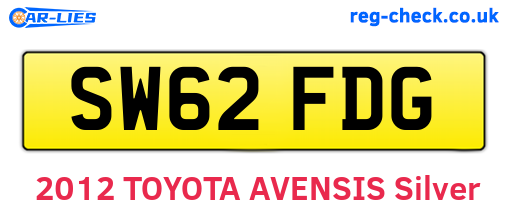SW62FDG are the vehicle registration plates.