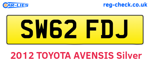 SW62FDJ are the vehicle registration plates.