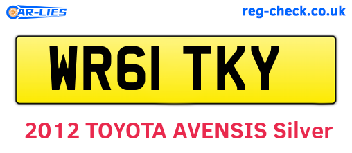 WR61TKY are the vehicle registration plates.