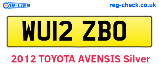 WU12ZBO are the vehicle registration plates.