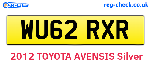 WU62RXR are the vehicle registration plates.