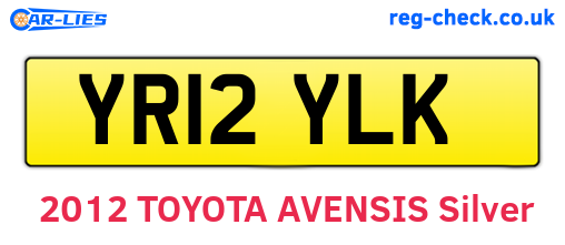 YR12YLK are the vehicle registration plates.