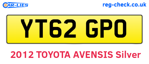 YT62GPO are the vehicle registration plates.