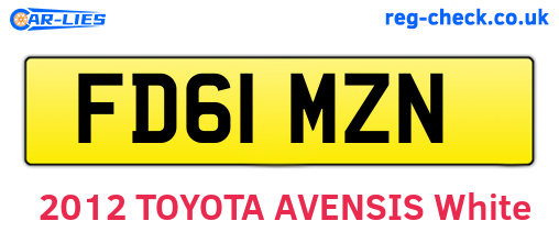 FD61MZN are the vehicle registration plates.