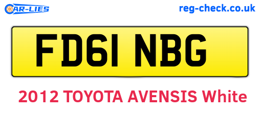 FD61NBG are the vehicle registration plates.