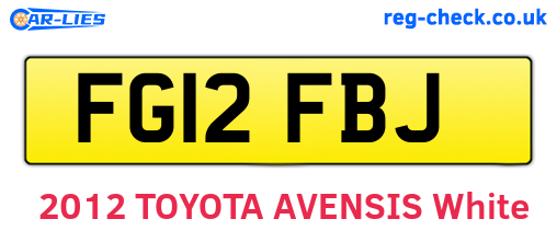 FG12FBJ are the vehicle registration plates.
