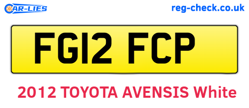 FG12FCP are the vehicle registration plates.