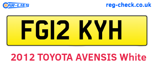 FG12KYH are the vehicle registration plates.