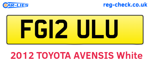 FG12ULU are the vehicle registration plates.