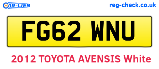 FG62WNU are the vehicle registration plates.