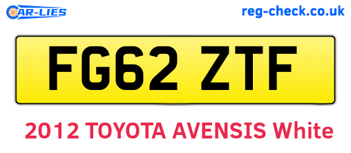 FG62ZTF are the vehicle registration plates.