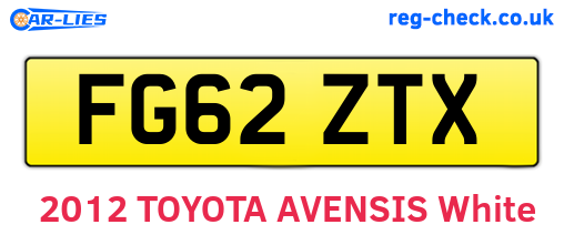 FG62ZTX are the vehicle registration plates.
