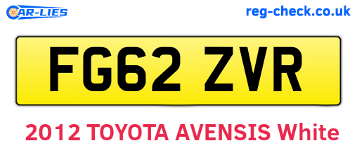 FG62ZVR are the vehicle registration plates.