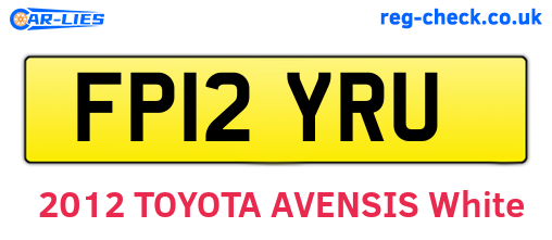 FP12YRU are the vehicle registration plates.