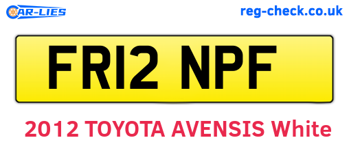 FR12NPF are the vehicle registration plates.