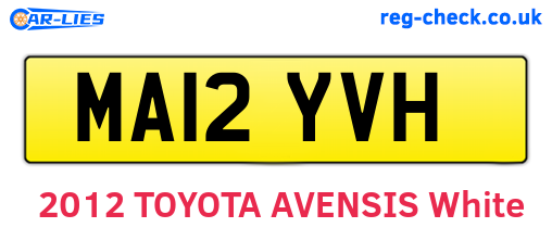 MA12YVH are the vehicle registration plates.