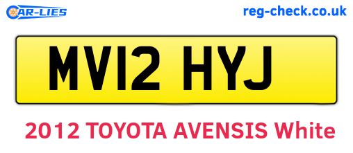 MV12HYJ are the vehicle registration plates.