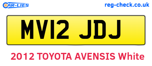 MV12JDJ are the vehicle registration plates.