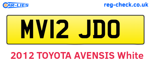 MV12JDO are the vehicle registration plates.
